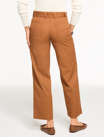 Talbots WIDE ANKLE BELTED TWILL PANTS