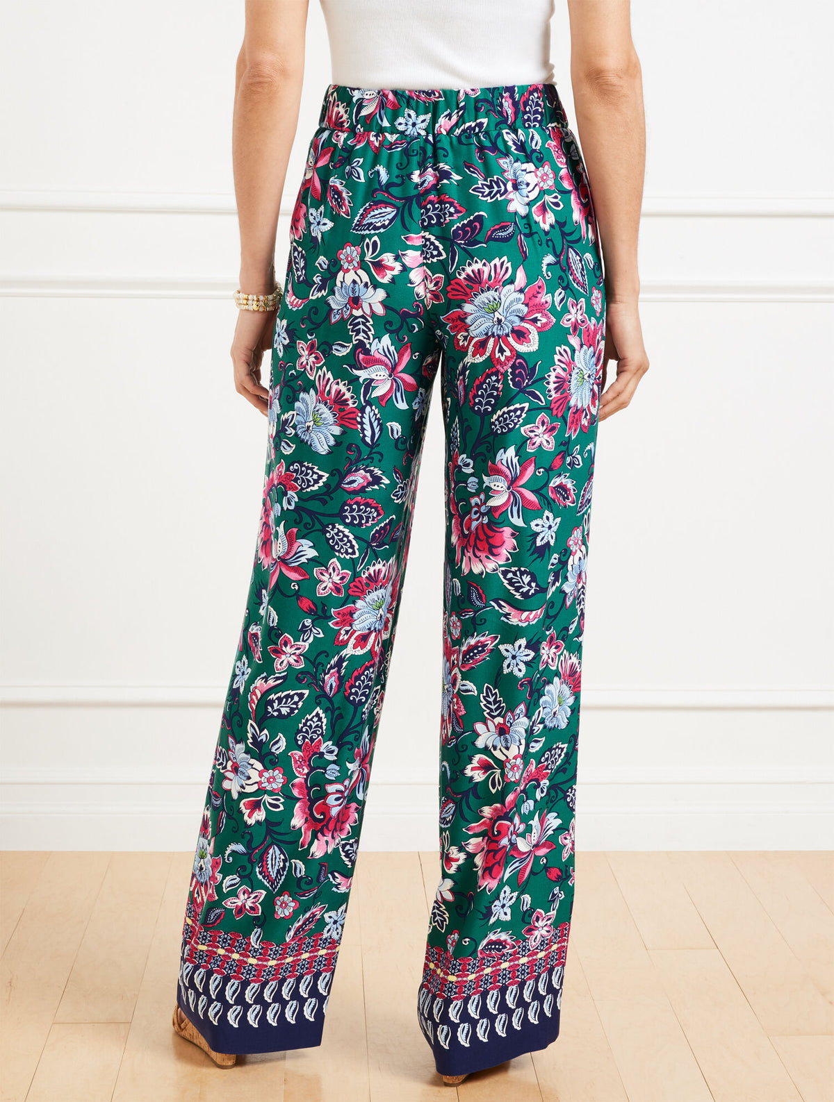 Talbots WIDE LEG PULL-ON PANTS - GORGEOUS GARDEN
