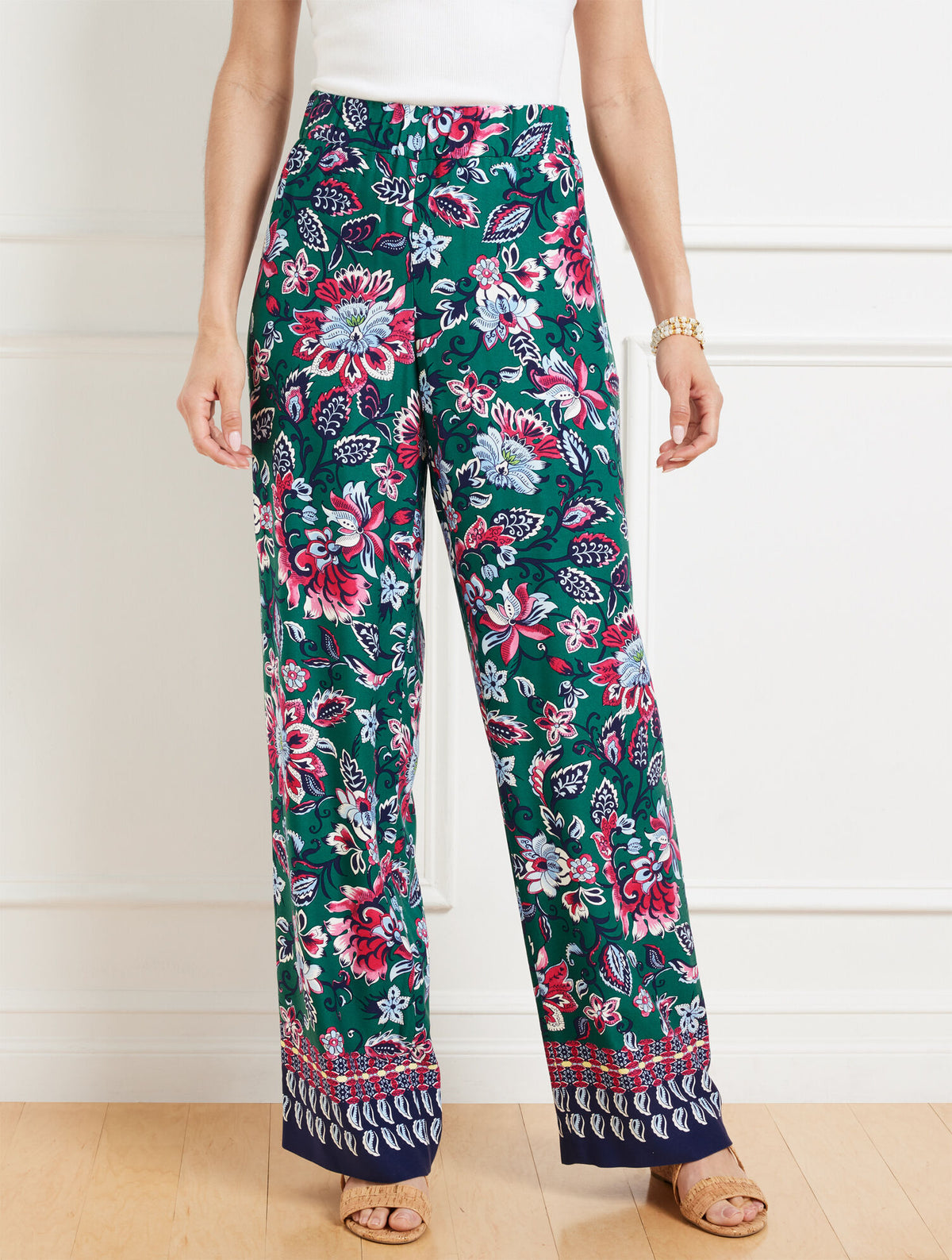Talbots WIDE LEG PULL-ON PANTS - GORGEOUS GARDEN