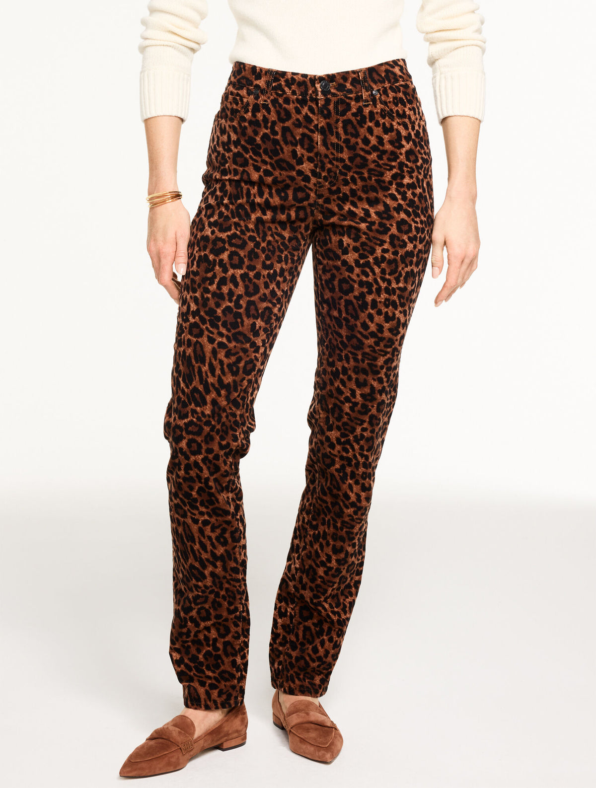 Talbots STRAIGHT LEG STRETCH CORDUROY PANTS - SPECTACULAR ANIMAL