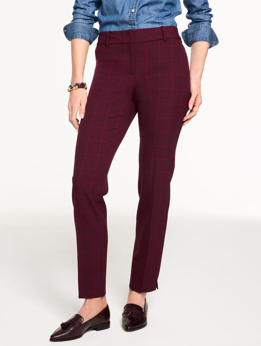 Talbots TALBOTS HAMPSHIRE STRAIGHT ANKLE PANTS - AUTUMN WINDOWPANE