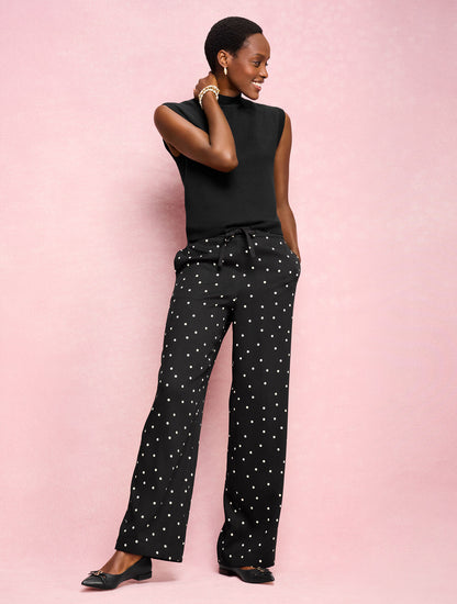 Talbots WIDE LEG PULL-ON PANTS - LUMINOUS DOTS