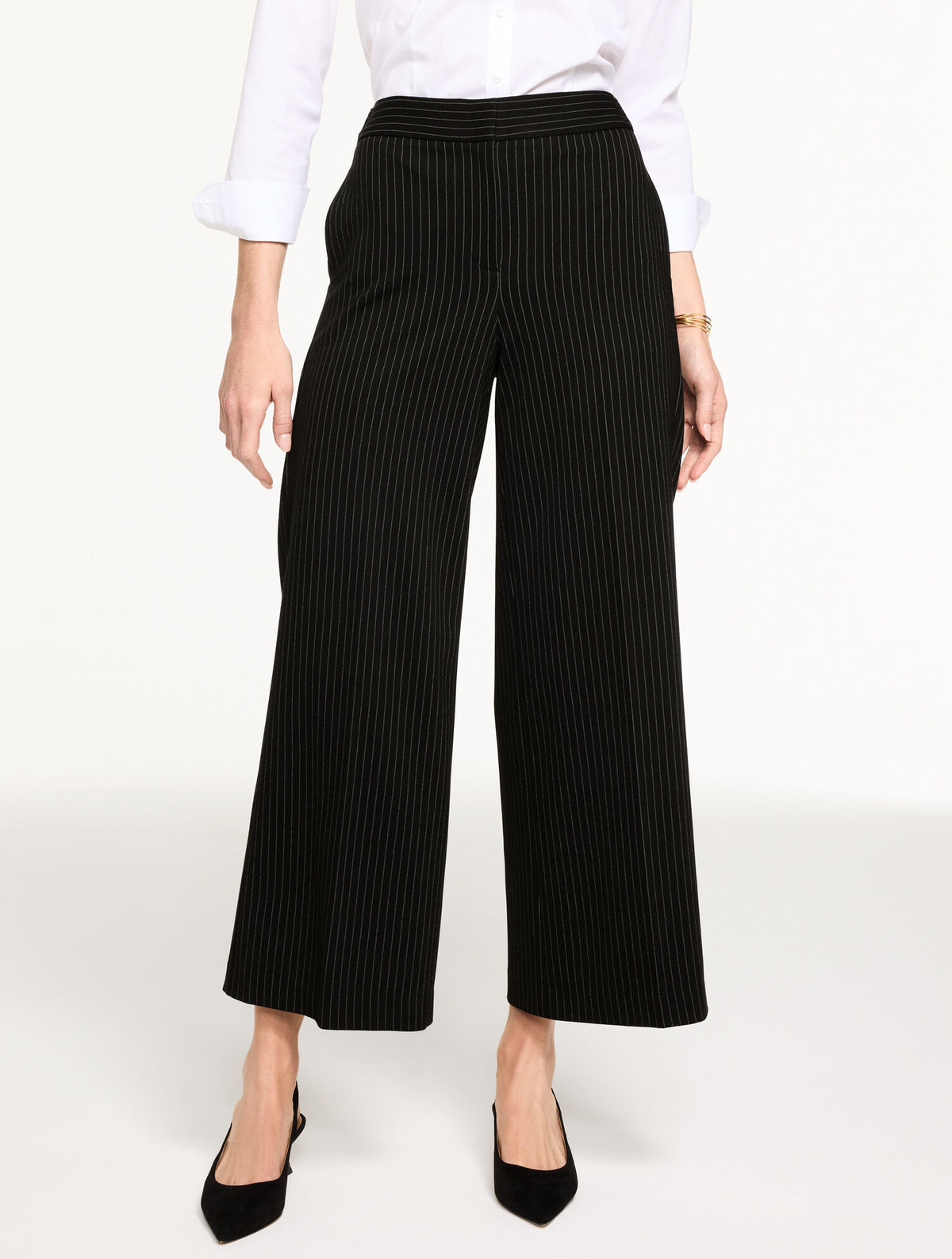 Talbots WIDE ANKLE PINSTRIPE PONTE PANTS