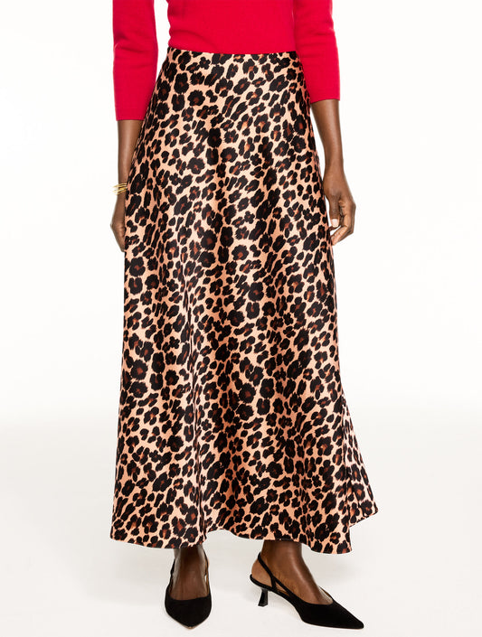 Talbots SATIN MAXI SKIRT - OPULENT OCELOT