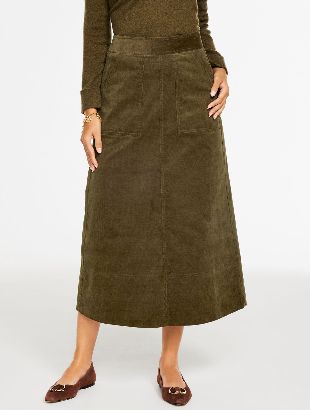 Talbots CORDUROY FIT & FLARE SKIRT
