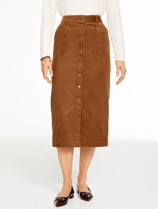 Talbots CORDUROY MIDI SKIRT