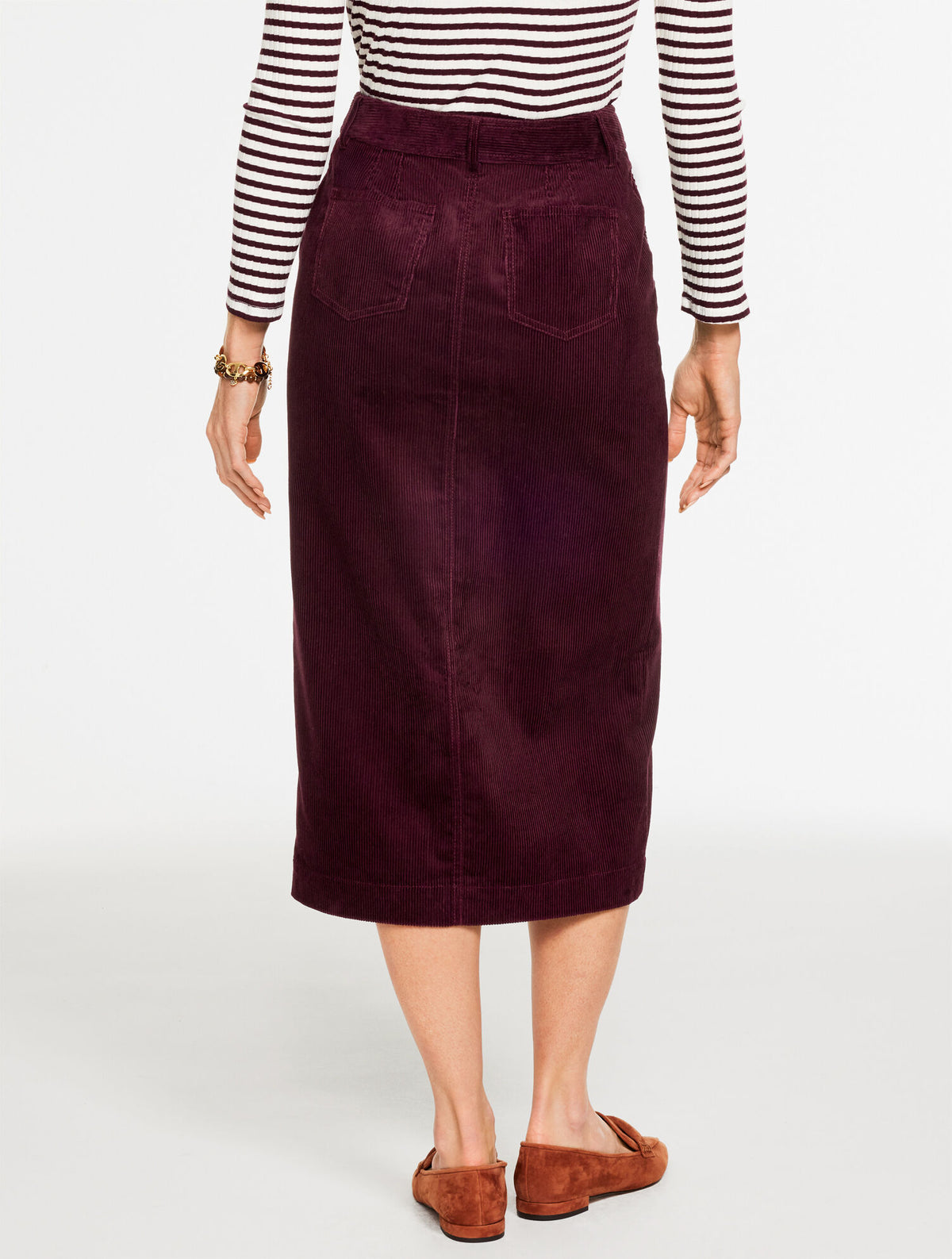 Talbots CORDUROY MIDI SKIRT