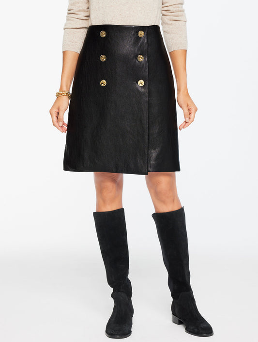 Talbots FAUX LEATHER A-LINE SKIRT