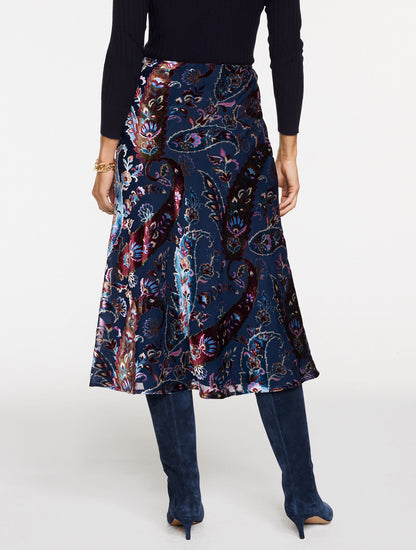 Talbots BURNOUT VELVET SKIRT - FLORAL PAISLEY