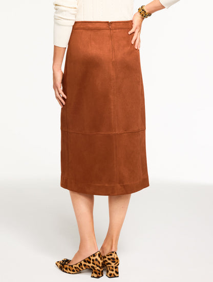 Talbots FAUX SUEDE MIDI SKIRT