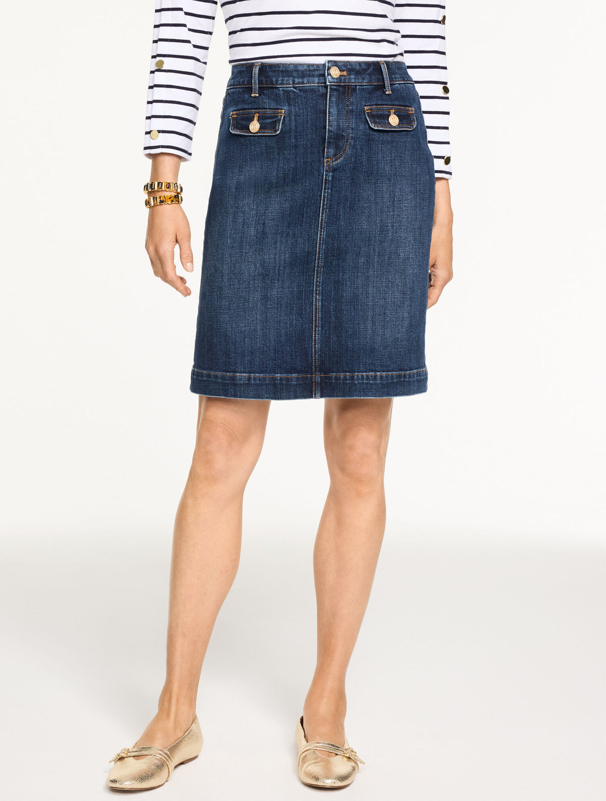 Talbots DENIM A-LINE SKIRT - ADELAIDE WASH