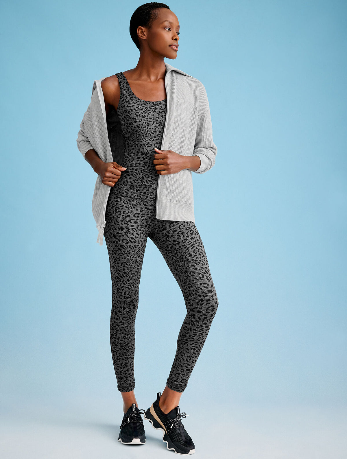 Talbots STUDIO STRETCH BUILT-IN BRA TANK - TONAL CHEETAH