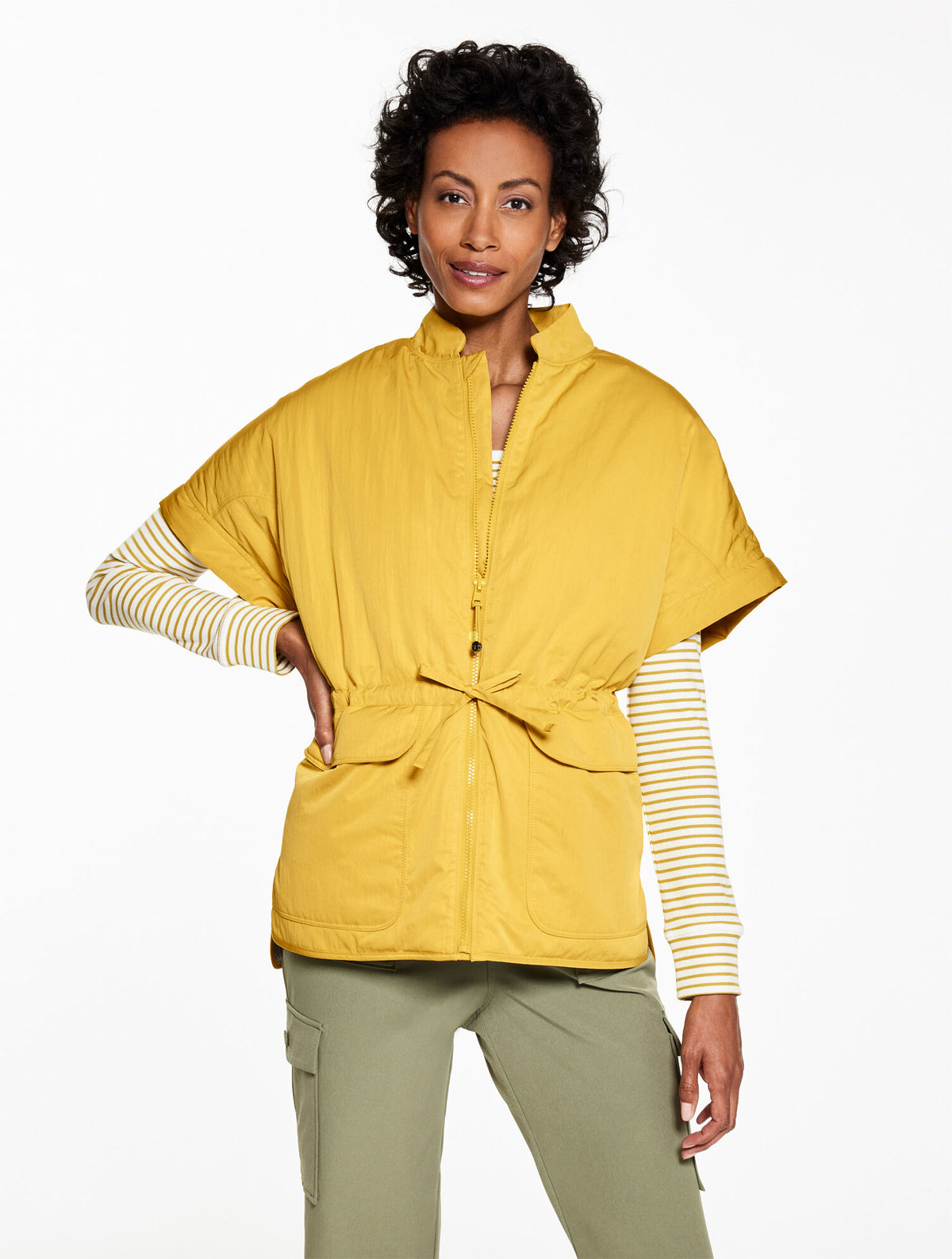 Talbots ZIP-OFF SLEEVE WOVEN JACKET
