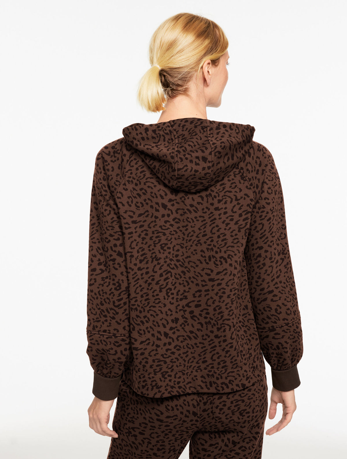 Talbots FRENCH TERRY HOODIE - TONAL CHEETAH