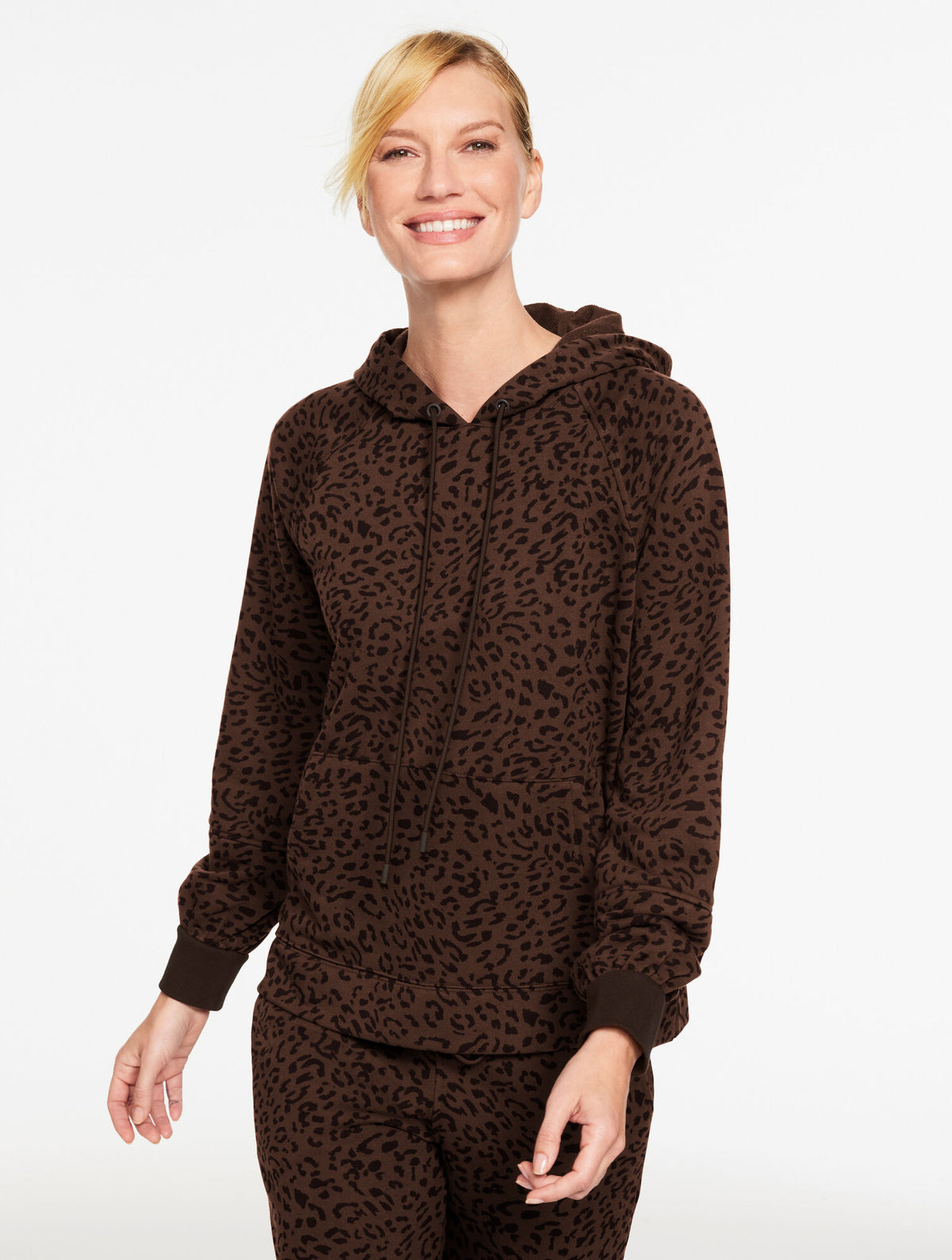 Talbots FRENCH TERRY HOODIE - TONAL CHEETAH