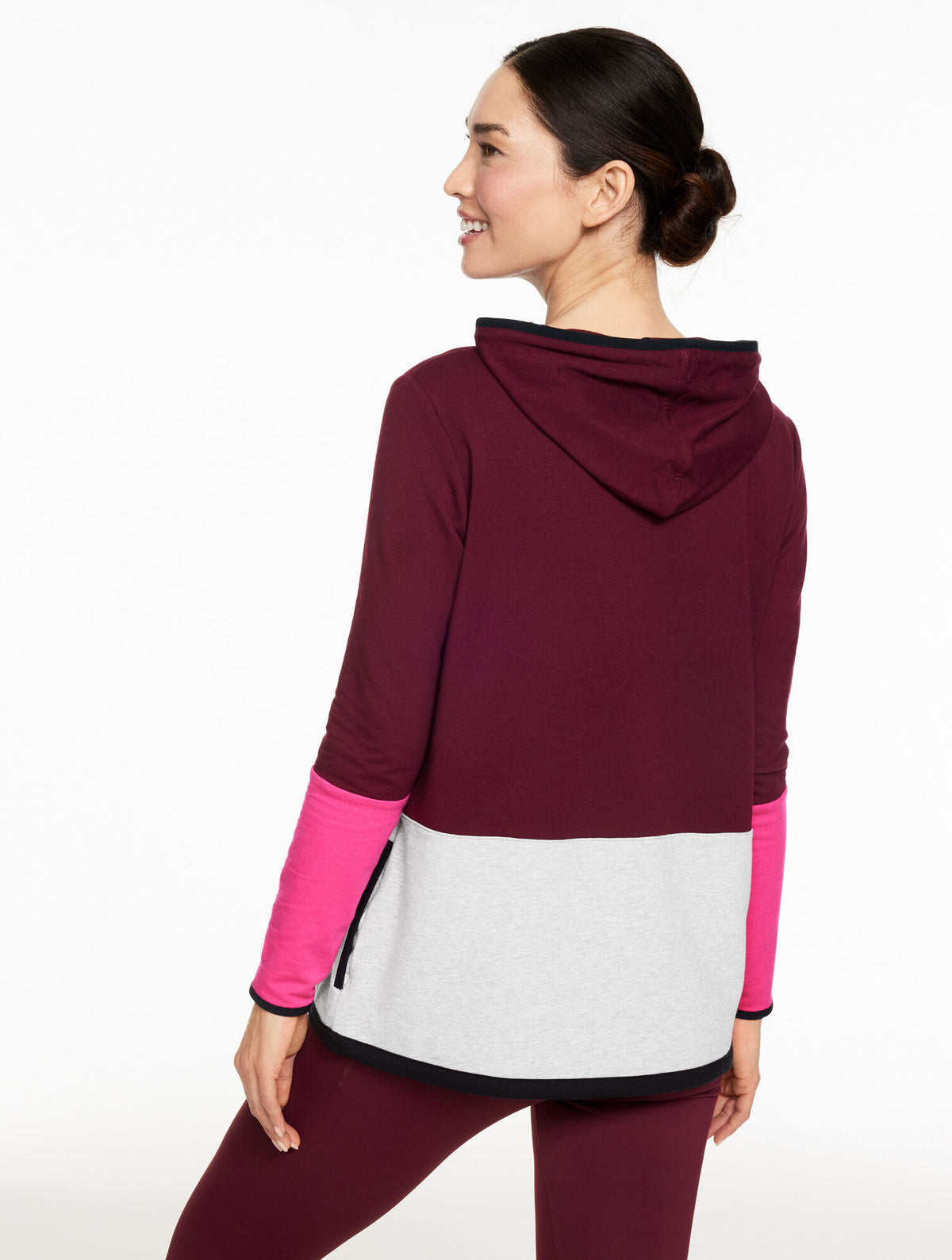 Talbots COLORBLOCK BUNGEE HEM HOODIE