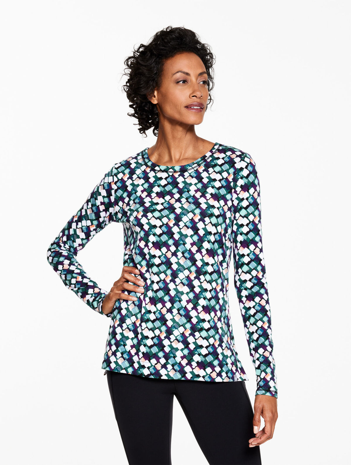 Talbots SUPERSOFT JERSEY CREWNECK TEE - DAZZLING DIAMONDS