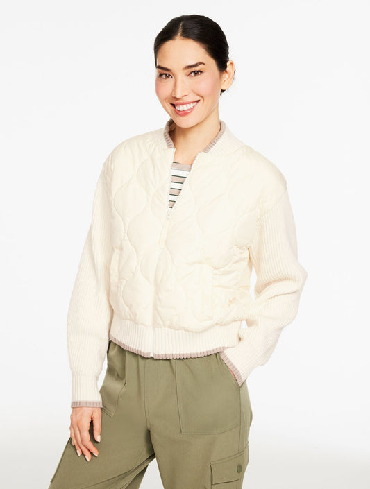 Talbots QUILTED SWEATER BOMBER