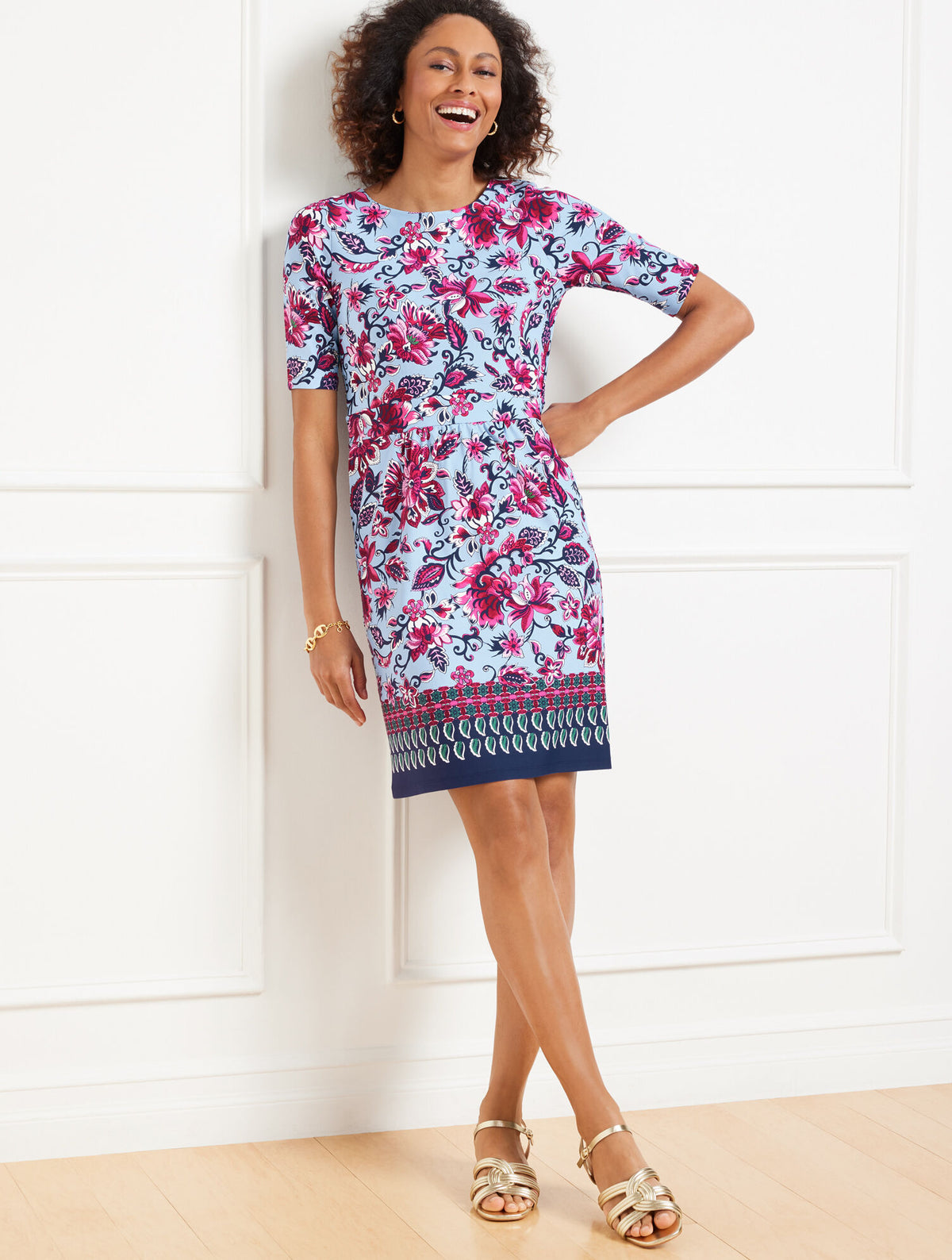 Talbots EFFORTLESS JERSEY SHEATH DRESS - GORGEOUS GARDEN