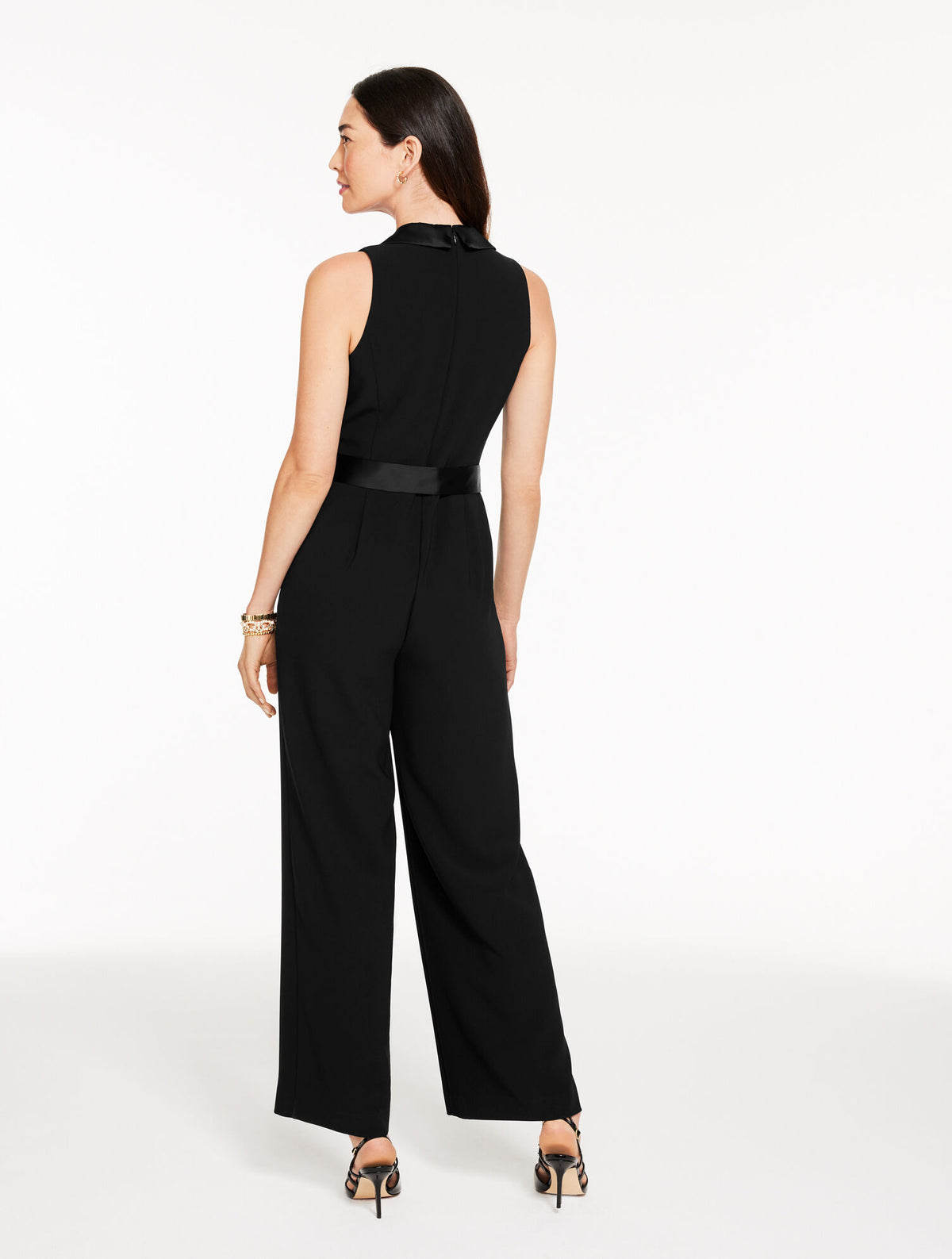 Talbots POLISHED CREPE TUXEDO WIDE LEG JUMPSUIT