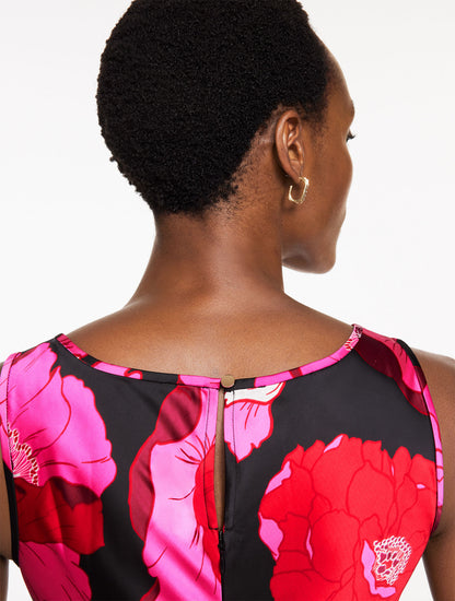 Talbots SATIN MIDI DRESS - BLOOMING FLORAL