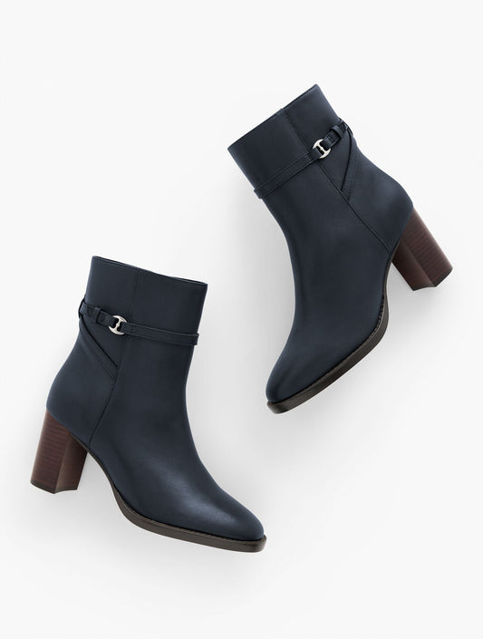 Talbots CLAUDETTE NAPPA BLOCK HEEL ANKLE BOOTS