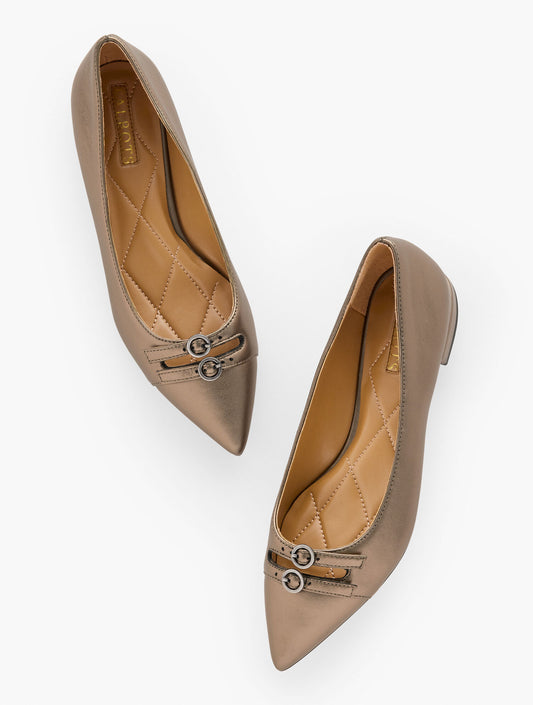 Talbots SCARLET METALLIC CUT OUT NAPPA FLATS