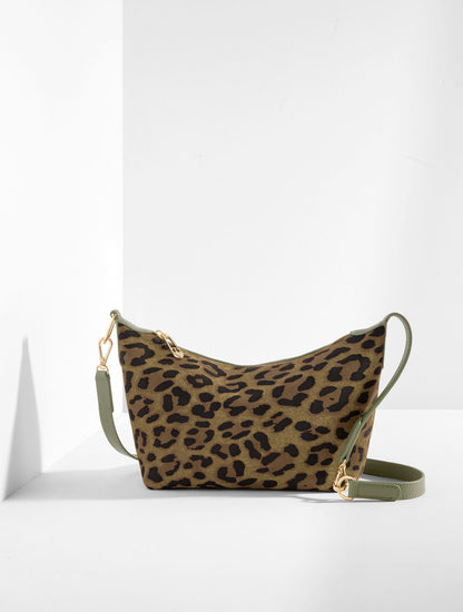 Talbots LEOPARD SUEDE CONVERTIBLE CROSSBODY BAG