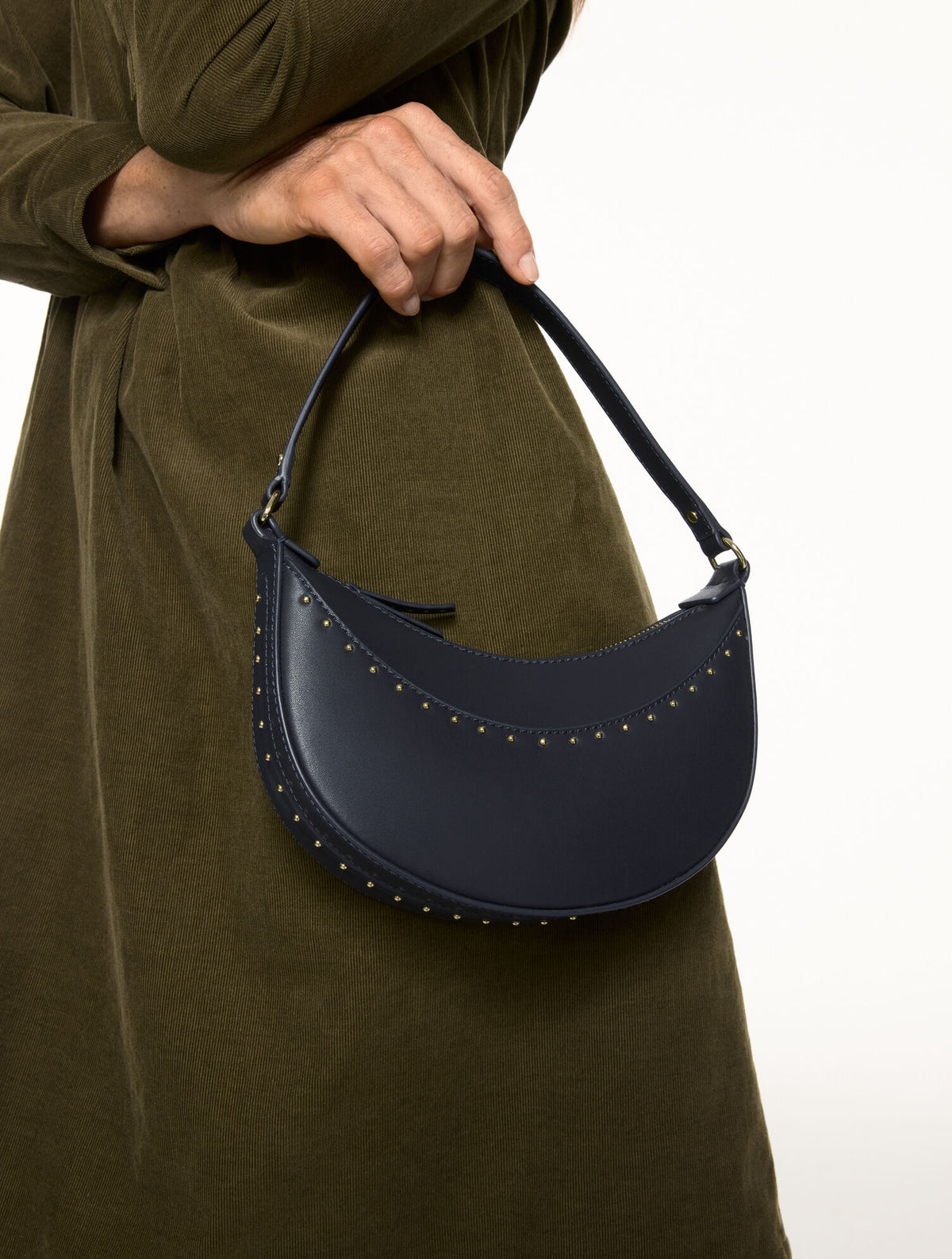 Talbots STUDDED LEATHER CRESCENT BAG