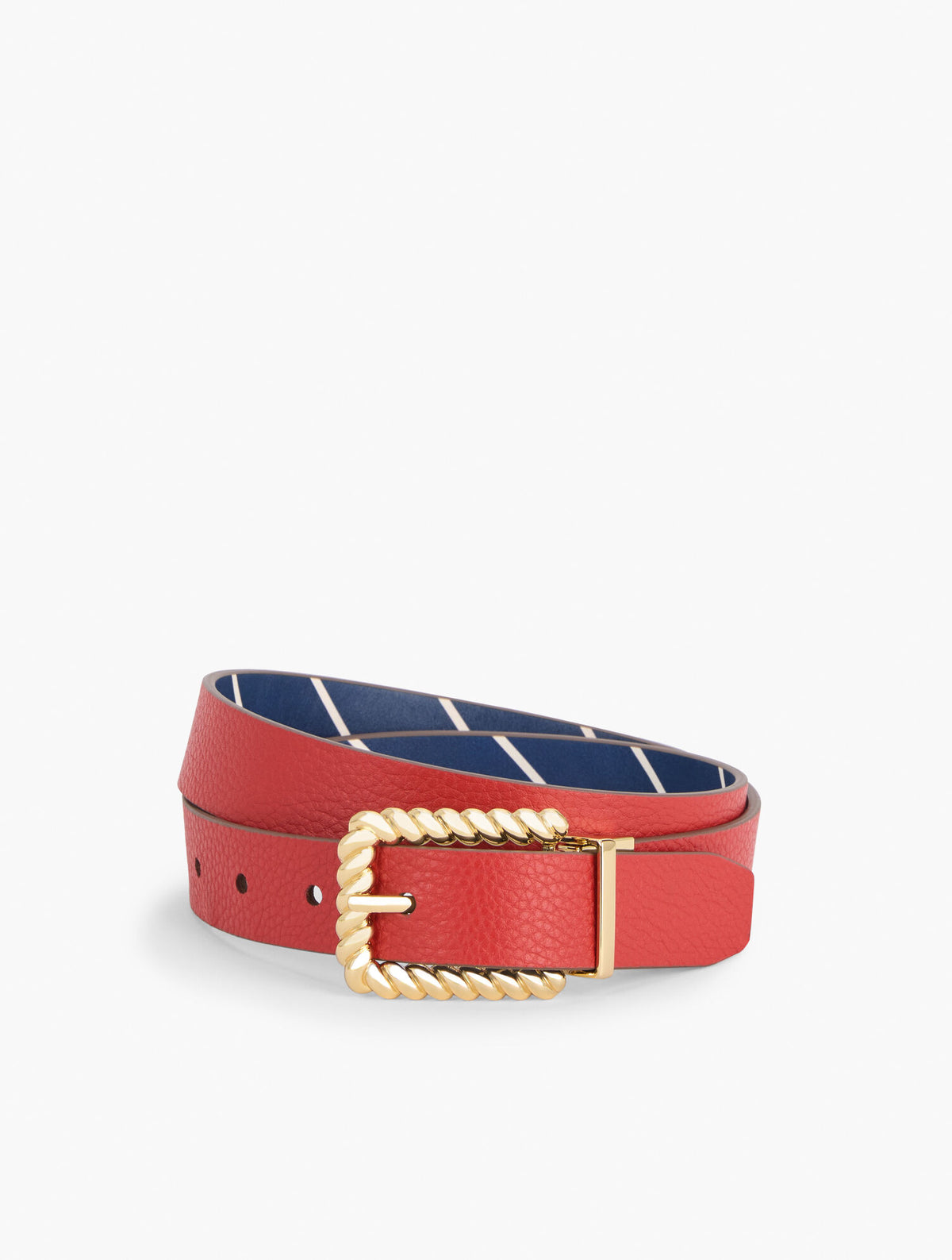 Talbots REVERSIBLE LEATHER BELT - STRIPE
