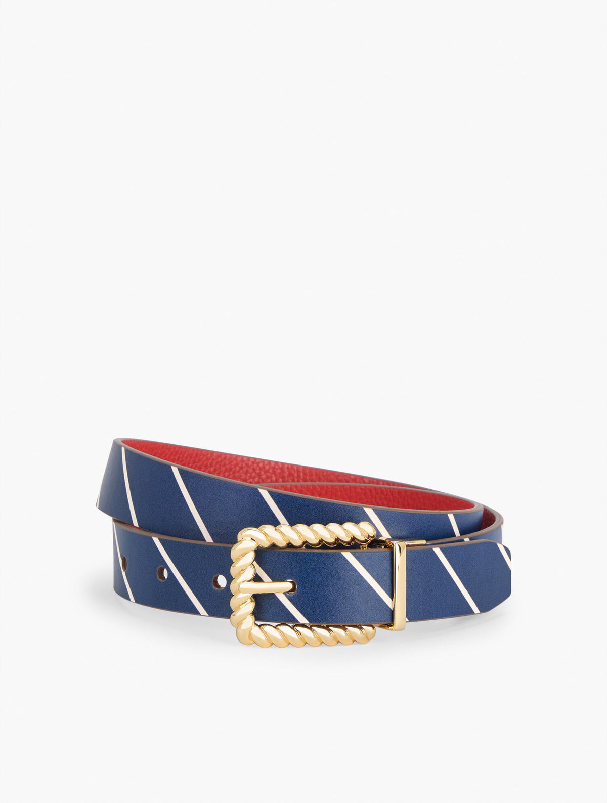 Talbots REVERSIBLE LEATHER BELT - STRIPE