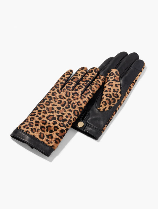Talbots LEOPARD CALF HAIR LEATHER GLOVES