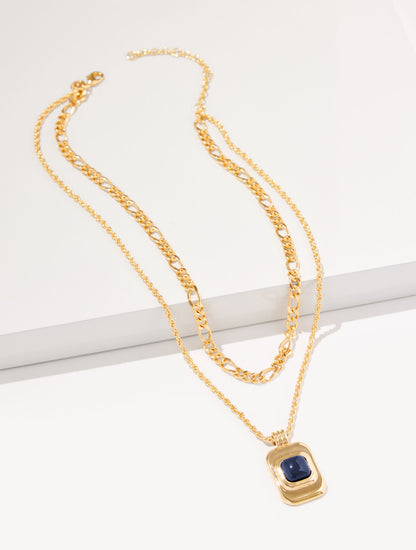 Talbots LAYERED GEO PENDANT NECKLACE