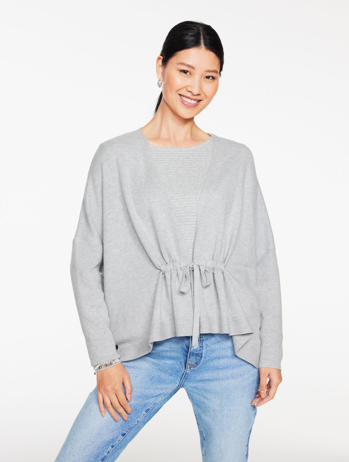 Talbots GATHERED WAIST FLYAWAY CARDIGAN