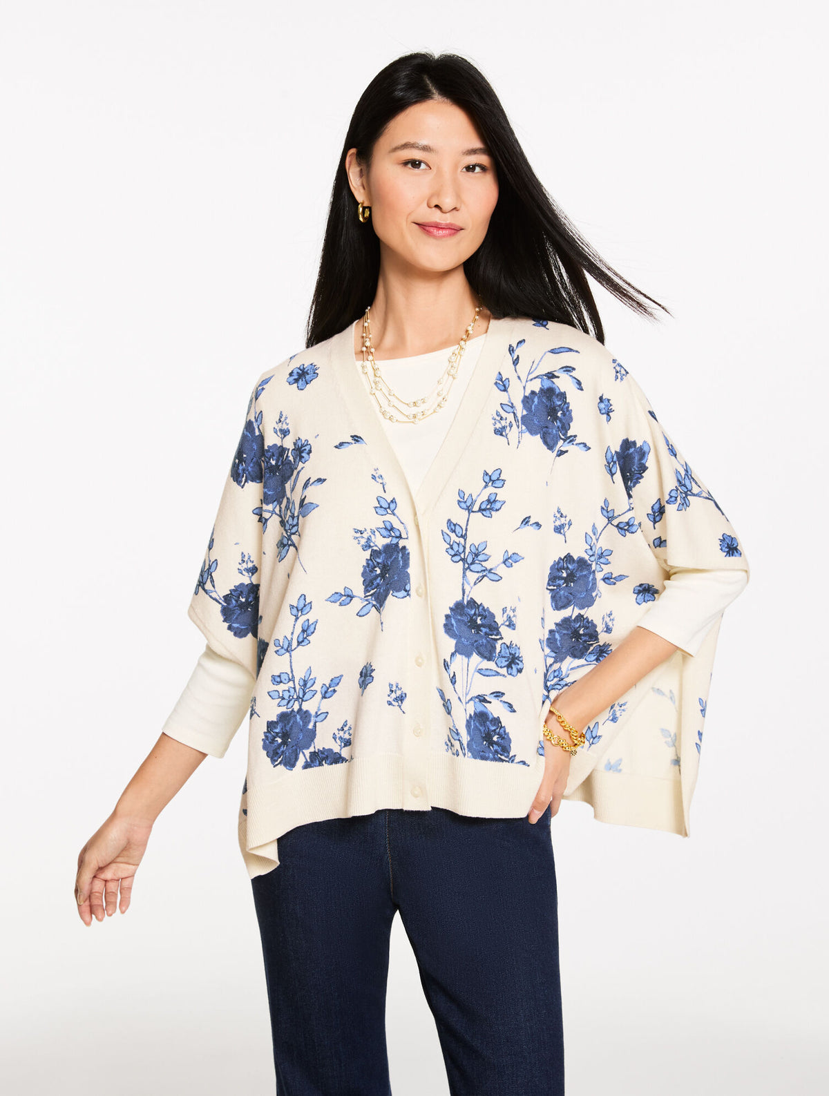Talbots ROSETTE CHARM PONCHO