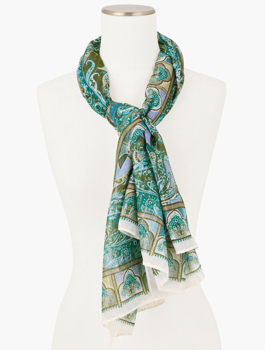 Talbots ECHO PAISLEY OVERSIZED SQUARE SCARF