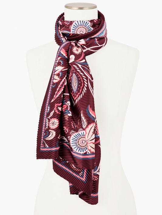 Talbots ECHO PLEATED LIVELY FLORAL OBLONG SCARF