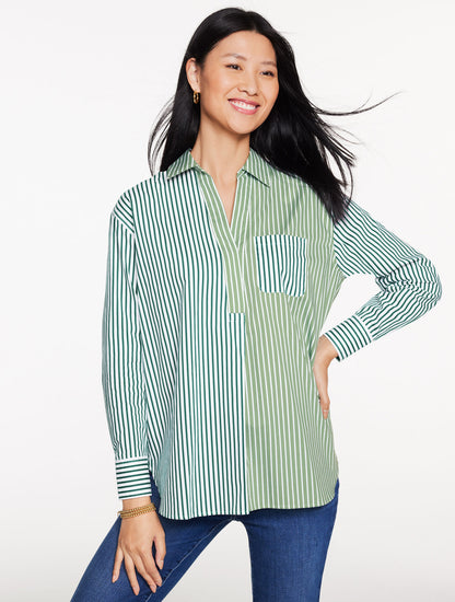 Talbots POPLIN TOP - TAILORED STRIPE