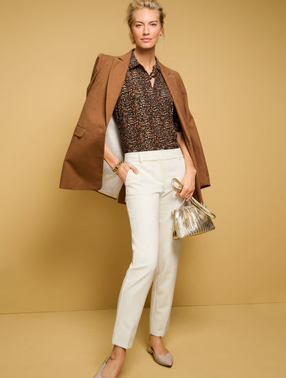 Talbots ELBOW SLEEVE SHIRT - DELICATE LEOPARD