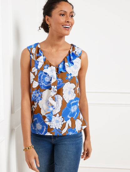 Talbots RUFFLE TOP - STUNNING FLORAL