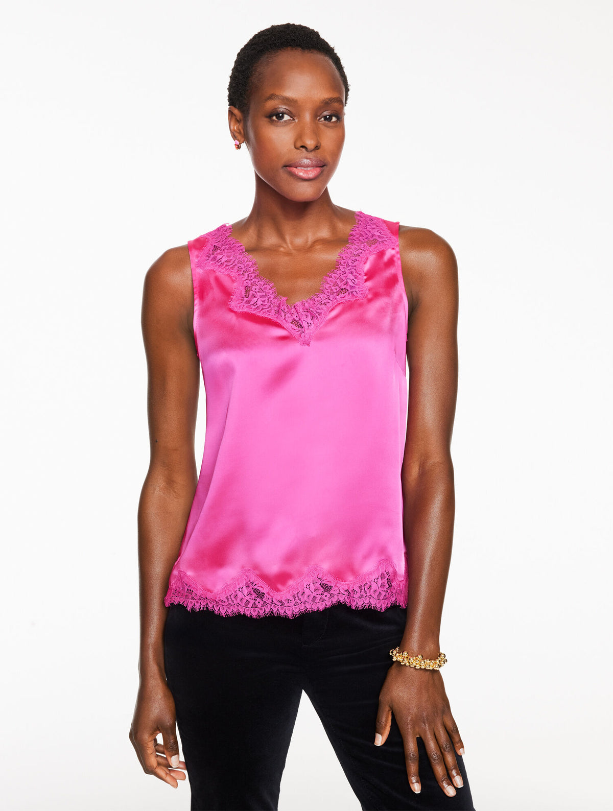 Talbots LACE TRIM SATIN CAMISOLE