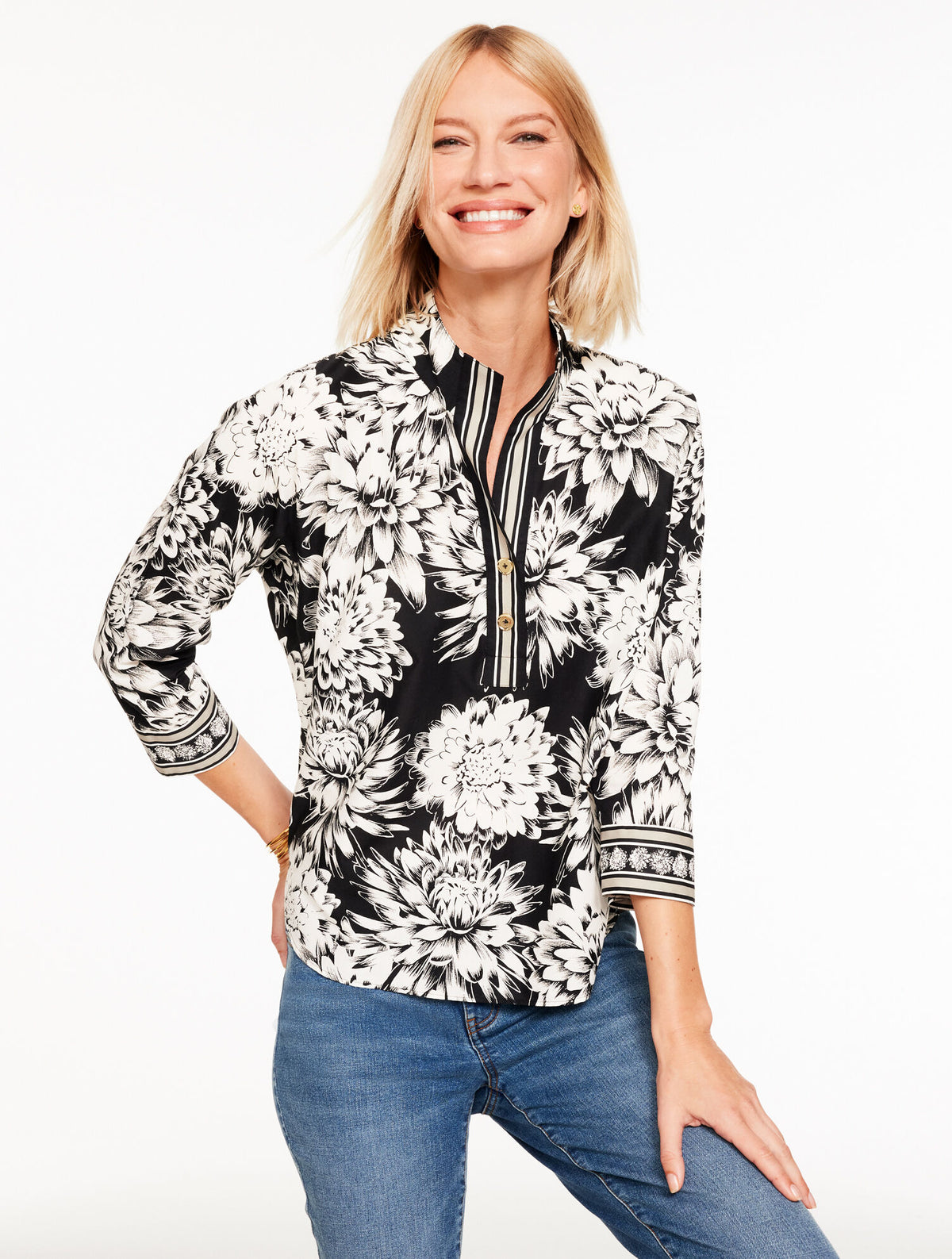 Talbots POPLIN POPOVER - DYNAMIC FLORAL