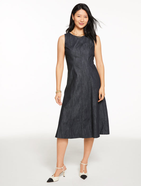 Talbots REFINED DENIM MIDI DRESS