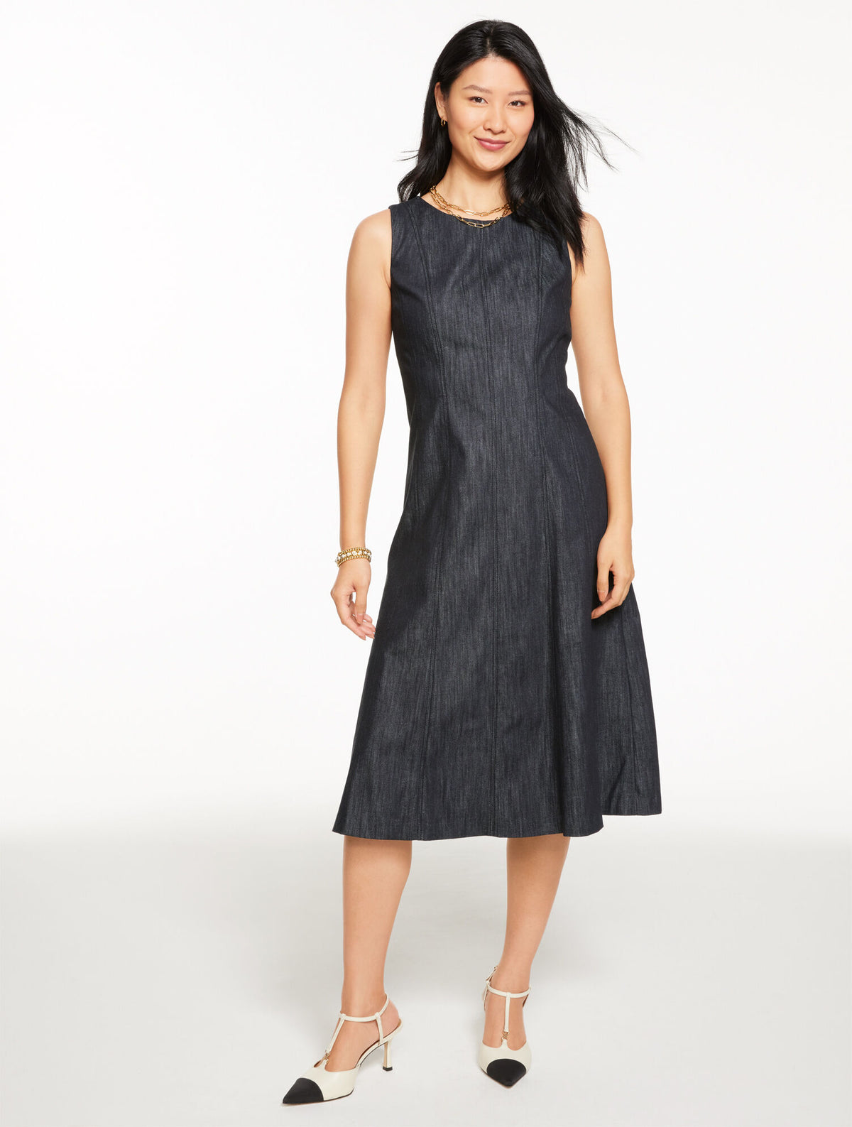 Talbots REFINED DENIM MIDI DRESS