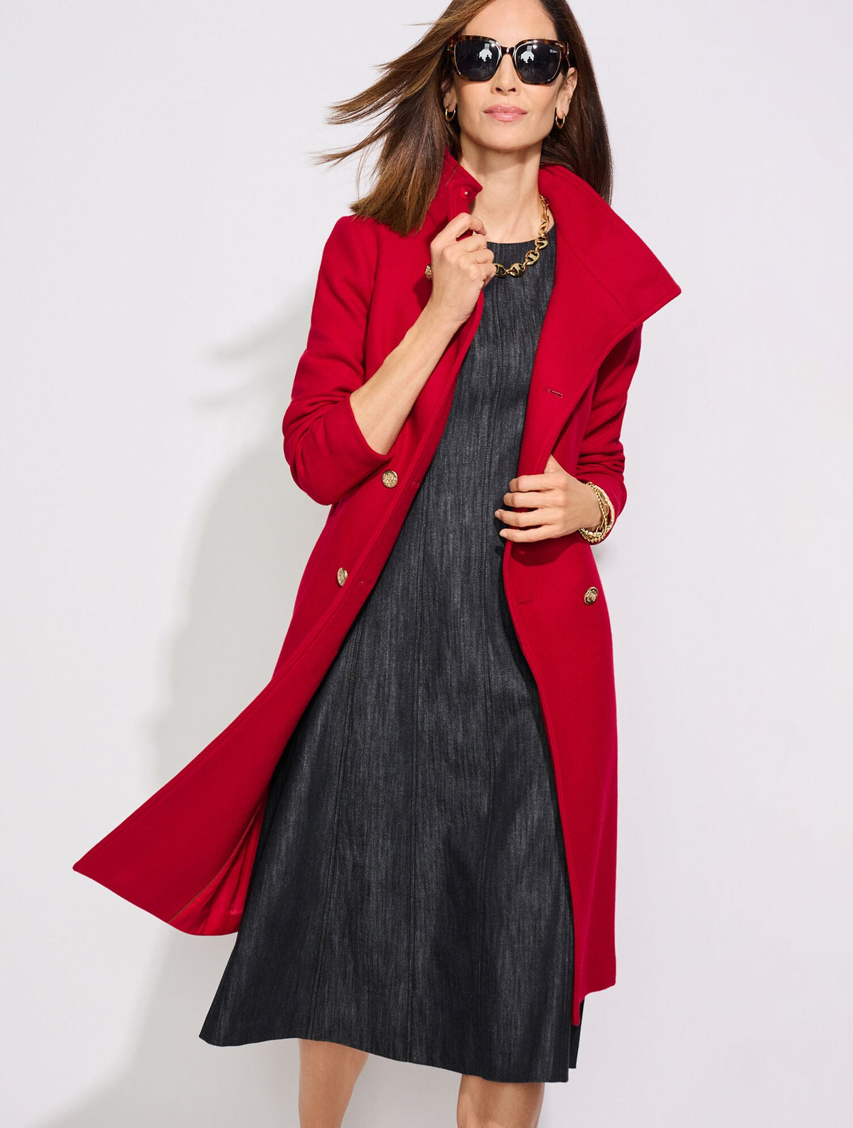 Talbots REFINED DENIM MIDI DRESS