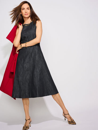 Talbots REFINED DENIM MIDI DRESS