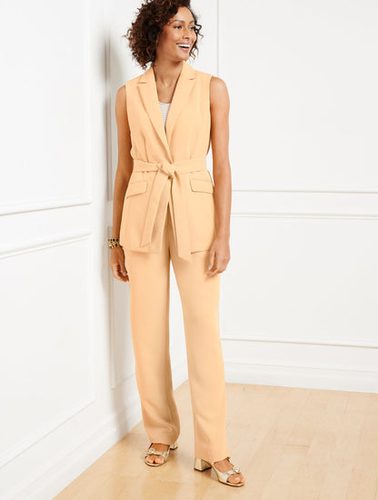 Talbots POLISHED CREPE TIE WAIST VEST
