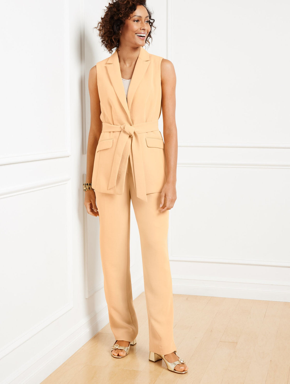 Talbots POLISHED CREPE TIE WAIST VEST