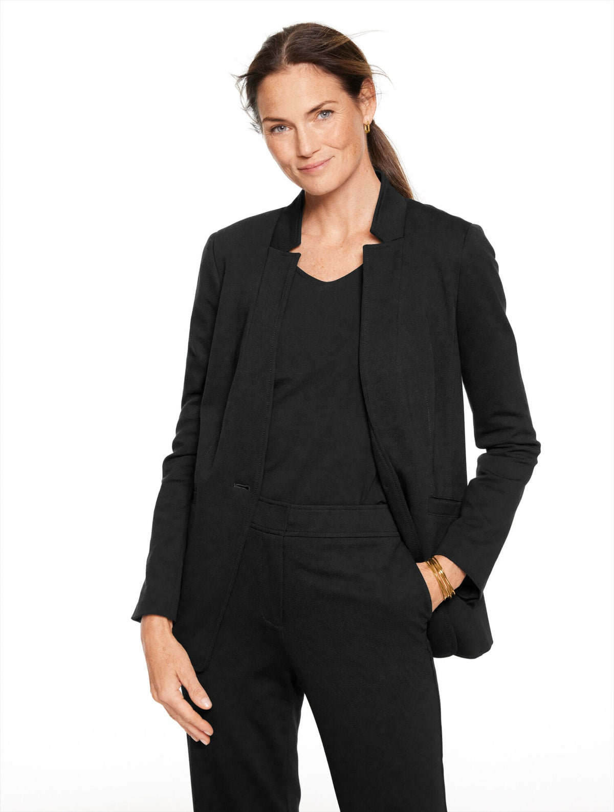 Talbots LUXE PONTE SINGLE BUTTON BLAZER