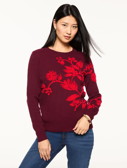 Talbots CREWNECK PULLOVER - PLACED FLORAL